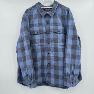 REI Shirt Mens 3XL Wallace Lake Flannel Blue Long Sleeve Button Up Organic Co Op